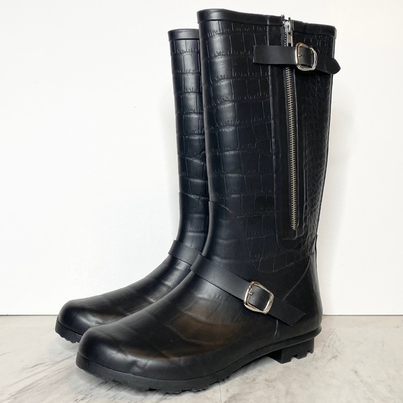 Report Black Matte Croc Rain Boot 10 - Picture 1 of 15